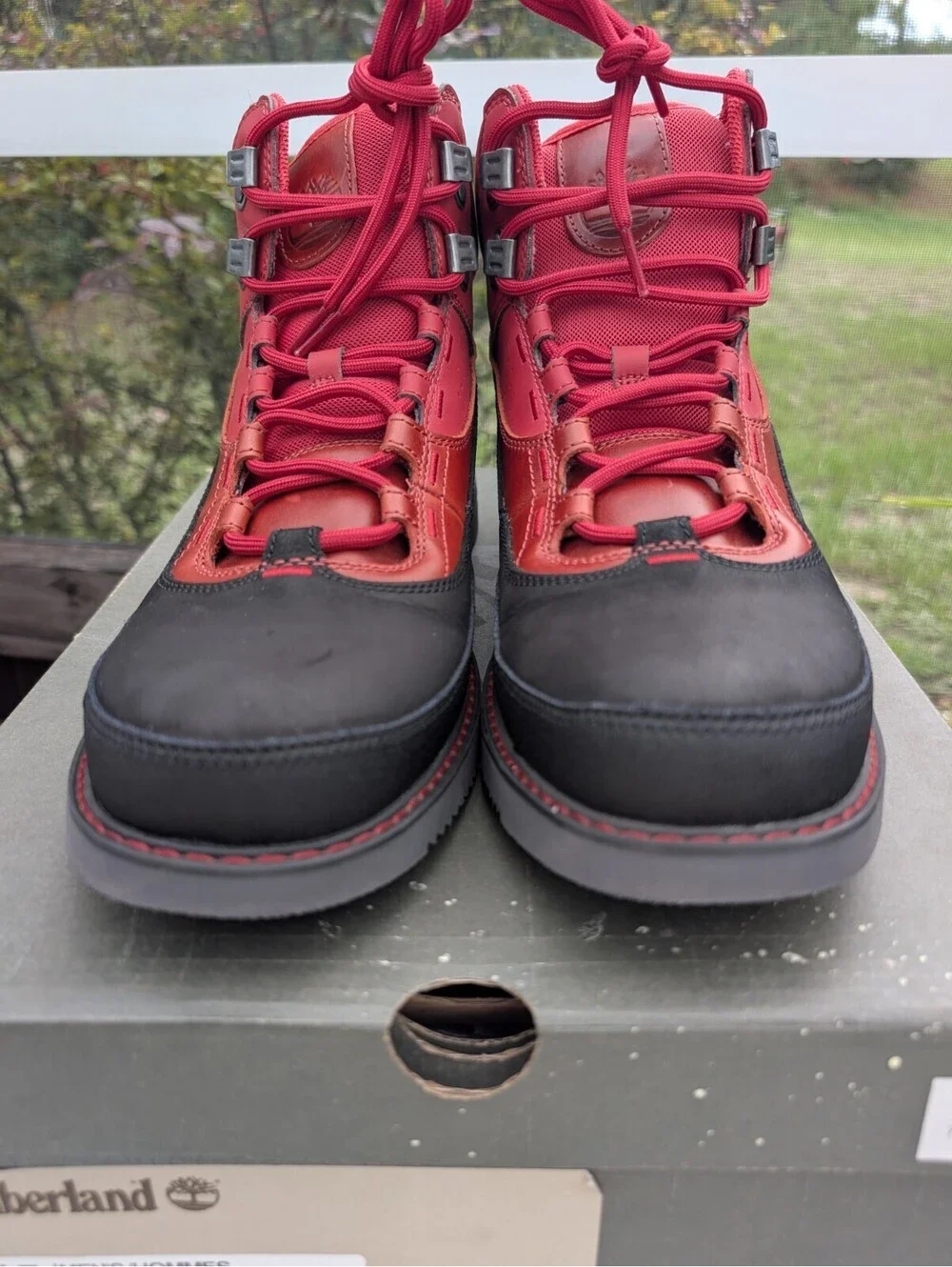 Timberland 43 North Mid Waterproof Boots Mens Size 11.5 Urban Hiking Red/Black